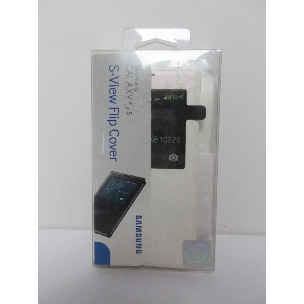 Samsung Galaxy S5 Flip Cover Case (Marble White)